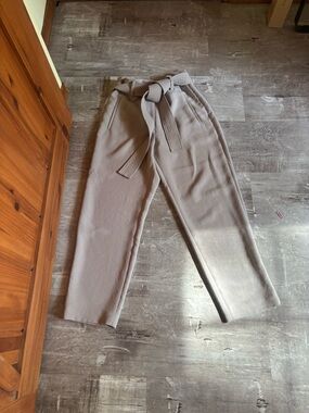 Wilfred Neutral Taupe High-Waist Tie Pants